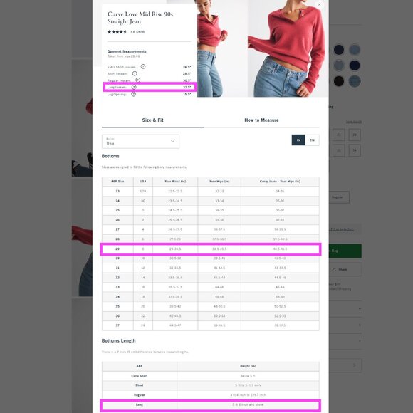 Abercrombie & Fitch Curve Love Mid Rise 90s Straight Jean - 29L Light Destroy - Picture 8 of 9